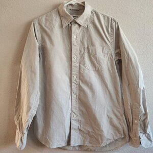 Buck Mason Shirt Mens Small Gray Tan Gingham Button Down Long Sleeve Cotton